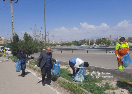 اتوبان کسایی تبریز از زباله‌های پلاستیکی پاکسازی شد