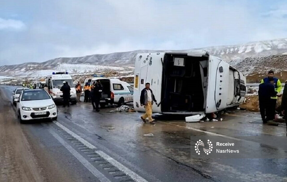 واژگونی اتوبوس در جاده اهر-کلیبر ۱۳ مصدوم برجای گذاشت